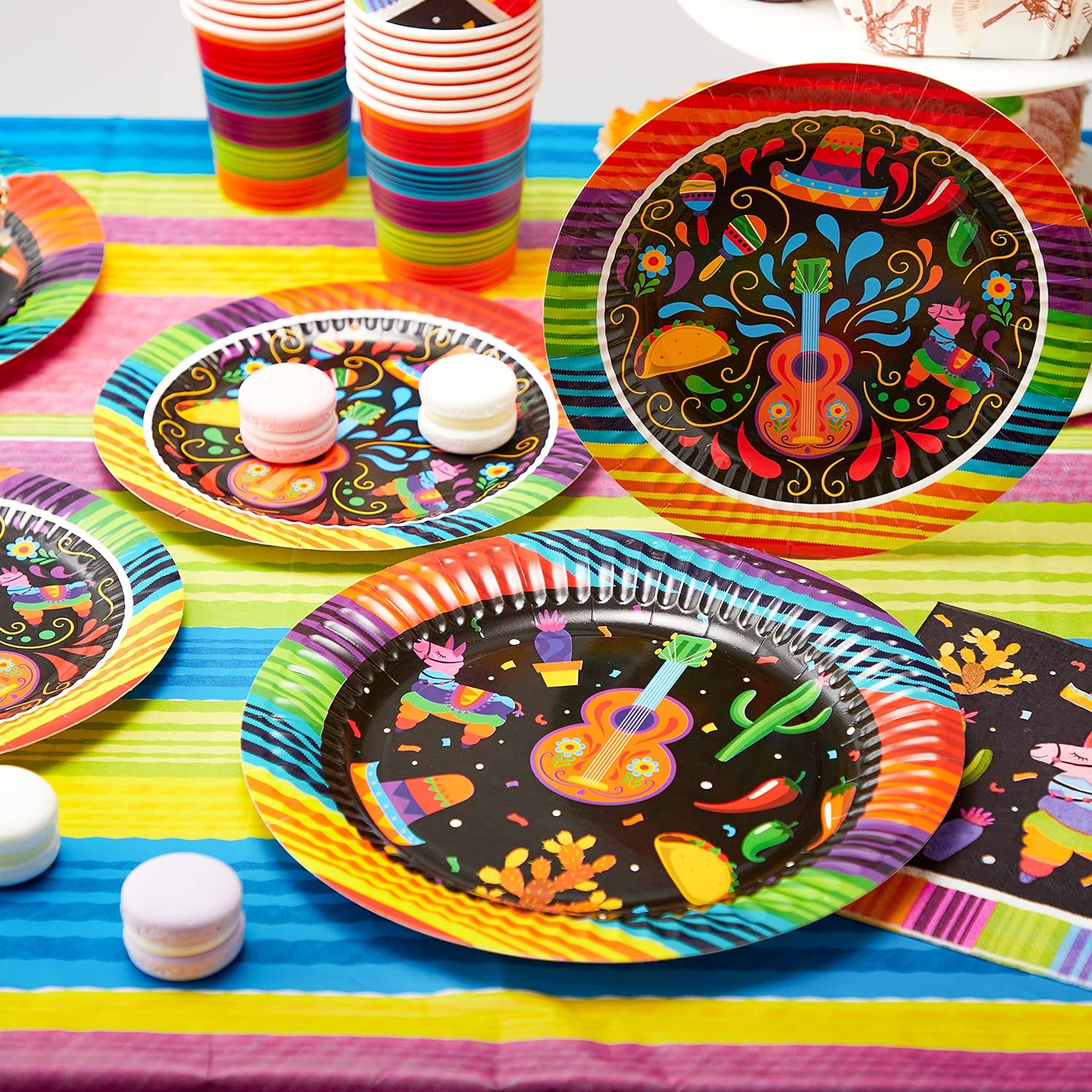 Fiesta Tableware Set, Party Supplies Packs for Cinco De Mayo, Party Decoration Supplies, Table Decorations -82PCS Fiesta Tableware Set, Party Supplies Packs for Cinco De Mayo, Party Decoration Supplies, Table Decorations -82PCS